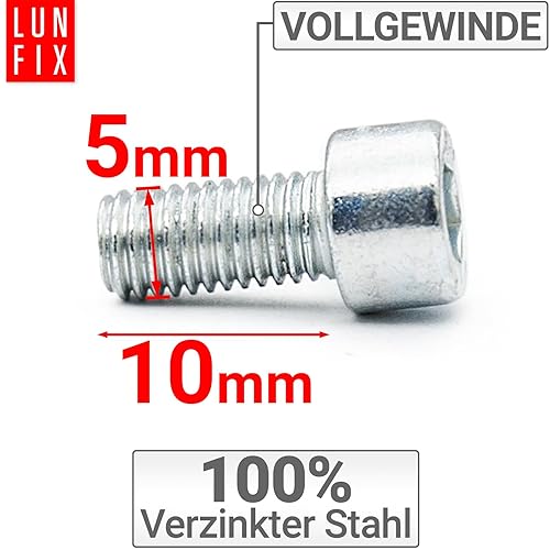 Viti a testa cilindrica con esagono incassato | M 8 x 40 mm | classe di resistenza 8.8 | 1 kg (48 pezzi) | acciaio zincato | filettatura metrica ISO fino alla testa | DIN 912 | filettatura - Honorern