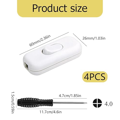 Interruttori, 4pz Interruttore Lampada Nero Interruttore Bipolare Lampada Adatto per Interruttore Della Luce a Casa e in Camera da Letto (6 A, 250 V) - Honorern