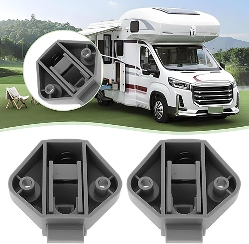 The Lord of the Tools 2 maniglie grigie per ante di armadietti, base in nylon, a mezza luna, con chiusura a pressione, base per armadietti, per auto, camper, roulotte, barca, cassetti - Honorern