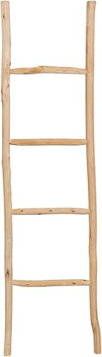 Scaletta porta asciugamani bagno 130x4x33 - Scala Decorativa in Legno - Scala portasciugamani in Bambu - Scaletta legno appendi asciugamani - Scaletta portasciugamani da parete in Metallo - Honorern