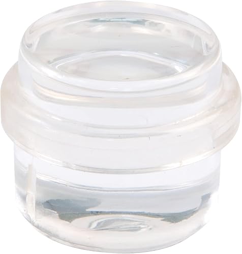 amig Fermaporta adesivo circolare decorativo trasparente con fascia in gomma antiscivolo, per porte di passaggio, protegge da urti pareti e mobili, diametro Ø30 x 30 mm - Honorern