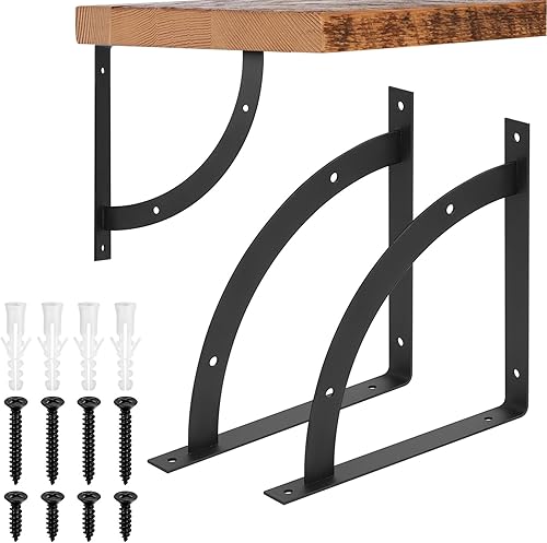 2 Pezzi Staffe per Mensole Pesanti, 180x180mm Reggi Mensola da Muro, Staffa Mensola Pesante, Staffe Mensole, Supporti Mensole, Supporti per Mensole Triangolare a Muro 90 Gradi, Nero - Honorern