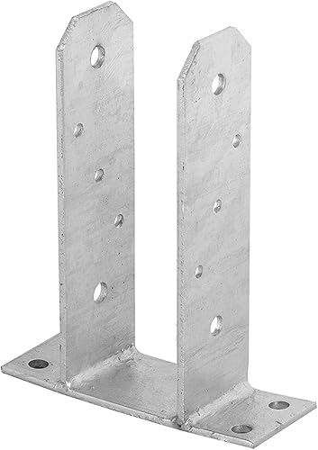 Base Post Vite per Base Palo Ancoraggio TT Staffa da 70 mm, Manica di Supporto, per Calcestruzzo, Recinzioni, Gazebo, Garage, Capannoni, Lamiera di Metallo Anticorrosione Galvanizzata Argento - Honorern