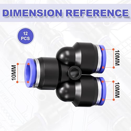 12 Pz 12mm 3 Way Y Splitter Spingere in Connettore Raccordo PY PY PY, 3 Way Plastica Quick Release Adattatore Linea Aerea - Honorern