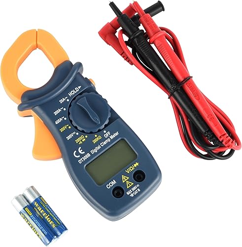 Electraline 59008 Multimetro digitale elettrico con pinza amperometrica portatile, 2000 conteggi conta tensione, Misura corrente, tensione, resistenza - Honorern