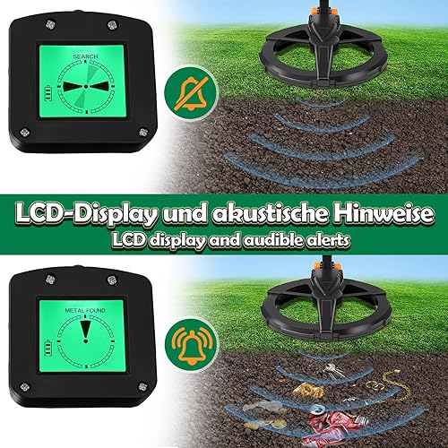 Metal Detector, rilevatore di metallo, per bambini, rilevatore di metallo, con zampe, borsa zaino e batterie, display LCD e allarme acustico, per bambini e adulti - Honorern