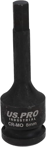 Chiave a brugola a brugola M8 da 8 mm corta (53 mm) + lunga (78 mm) con attacco da 1/2' - Honorern