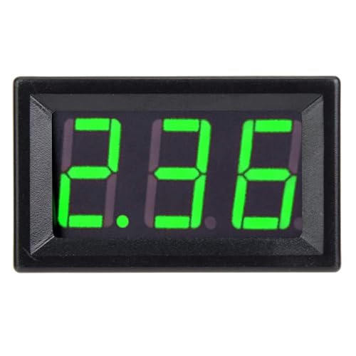 Drucktaster Bianco, Pannello di Visualizzazione della Corrente CC Amperometro CC Digitale Display a 3 Cifre 2 Cavi Tester di Corrente Digitale da 0 a 10 A Rilevatore(Carattere verde retroilluminato) - Honorern