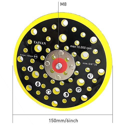 Piastra levigatrice a 52 fori, base di levigatura da 150 mm, disco di levigatura compatibile con la levigatrice Mirka CEROS DEROS con filettatura 5/16 - Honorern