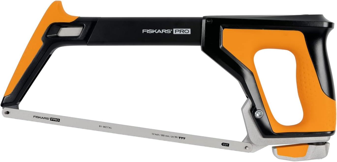 Fiskars Sega Pieghevole a Taglio Tirante Pro, Lunghezza della Lama: 15 cm, 19 TPI, Nero/Arancione, PowerTooth, 1062932 - Honorern