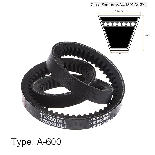 sourcing map Cinghie trapezoidali 13 x 600 mm 600 mm circonferenza interna 13 mm larghezza 8 mm altezza cinghia di trasmissione in gomma EPDM per trasmissione di potenza - Honorern