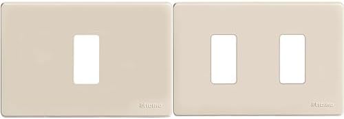 Bticino 503/1/R/F Placca 1 modulo, Avorio, 1 Posto + Bticino 503/2/R/F Placca 2 posti, Avorio - Honorern
