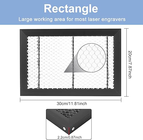 Tavolo da Lavoro A Nido d'Ape, Accessori per Incisore Laser in Ferro da 30x20x2.2cm /11.81x7.87x0.87 Pollici per Una Rapida Dissipazione del Calore e Protezione del Desktop - Honorern