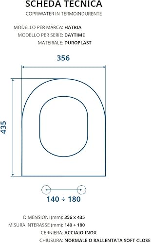 Copriwater per HATRIA DAYTIME AVVOLGENTE TERMOINDURENTE BIANCO cerniera inox - Honorern