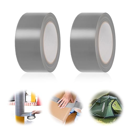 2 rotoli di nastro armato extra forte, impermeabile, universale, nastro adesivo forte, per interni ed esterni, nastro di riparazione rinforzato in tessuto, colore argento, 5 cm x 30 m - Honorern