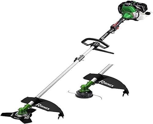 Ribimex Decespugliatore a Scoppio 43 cc, Motore 2 Tempi 1250 W, Lama a 3 Denti, Tagliabordi con 2 Fili in Nylon, Impugnature Regolabili, Serbatoio 1,2 L, Imbracatura e Accessori Inclusi - PRDEBT431/IT - Honorern