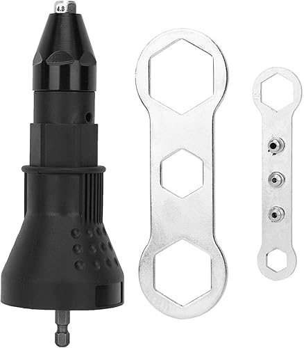 Adattatore per Trapano per Rivetti, Attacco per Pistola rivettatrice ad Alta Resistenza Risparmio di manodopera Forte Durata Dimensioni Portatili per Esterni(Nero) - Honorern