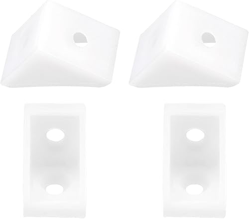 Staffe angolari in Plastica - 100 Pezzi - 20x20x15mm (LxWxH)-Adatto Per La Riparazione di Mobili- - Tutore ad angolo Retto a Forma di L a 2 Fori - Bianco - Honorern