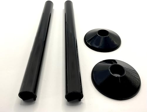 SnapFit - Coperture per tubi termosifoni, 2 pezzi, lunghezza 200 mm, lunghezza 15 mm, colore: nero - Honorern