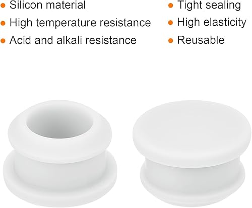 Tappi a Foro Bloccaggio a Scatto Silicone Copertura Tenuta Pannello Gomma Tipo Filo per Bulkheads Gomma Cucina Impermeabili Tappi Tenuta 16mm Dia Bianco 4pz - Honorern