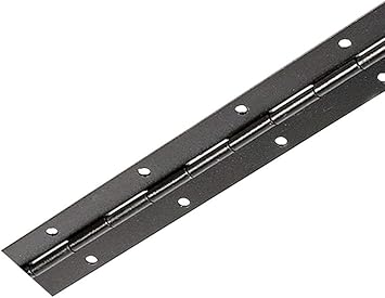 Gedotec Nastro per pianoforte da avvitare, per porta, arrotolato, in acciaio inox brunito, 420 x 32 mm, con cerniera per mobili, 1 pezzo - Honorern