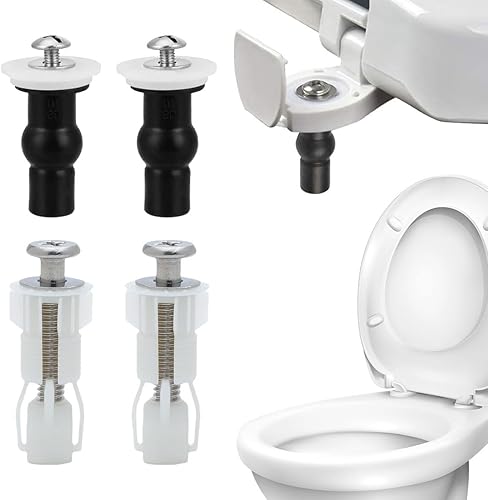Fissaggio Tavoletta WC,4Pcs Fissaggi WC Sedile,Cerniere Copriwater Fori Ciechi,Cerniere Copriwater Fori Ciechi Espansione Gomma Viti Noce Rondella per Fissare Tavoletta WC,Fissaggio per Sedile WC Vite - Honorern