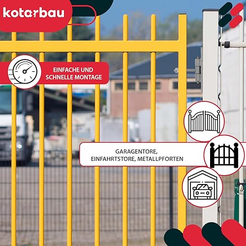 KOTARBAU® Set di 2 cancelli con piastra a vite e nippli lubrificanti, regolabili, diametro 12 mm, per porte e porte, costruzione robusta - Honorern