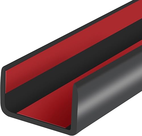 Bordatura a forma di U, bordo in gomma flessibile autoadesivo, misura 19 mm, adatta per 18-20 mm, protezione per bordi per compensato, mensola, porta dell'armadio, parte superiore del cassetto - Honorern