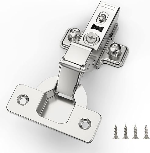 Furniware 10 pezzi Battuta Esterna Cerniere per mobiletti,distanza tra i fori 45 mm con molla idraulica Cerniere per mobile cucina Perfect softclose, per mobile cucina, anta armadio, armadio - Honorern