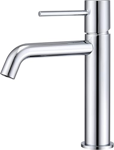 GALYON IMEX - Rubinetto monocomando per lavabo, serie Monza BDM039-1, finitura cromata, cartuccia ceramica Ø26 mm, Flexos 3/8' (cromato) - Honorern