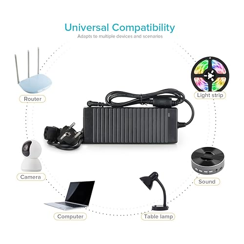 Alimentazione da AC100-240V a DC12V5A Max 60W con presa di uscita DC da 5,5x2,1 mm per WS2815 WS2811 5050 3528 5630 FOB COB ecc. Modulo striscia LED - Honorern