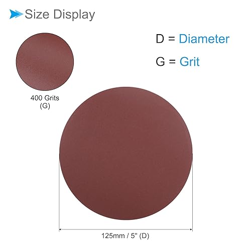 Dischi Abrasivi Psa, Diametro 5 Pollici, Grana 400, Carta Vetrata Autoadesiva - (Applicazioni: per Lavorazione Legno e Finitura Metalli), 10 Pezzi - Honorern