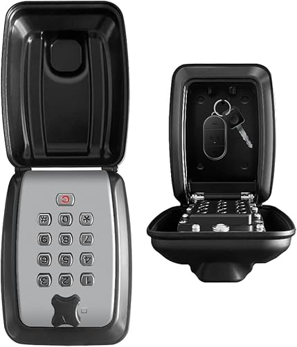 G14 4 cifre Combinazione di Stoccaggio Montaggio a Parete Casa, Pulsante Serratura Box & Shell Protettivo per Esterno Resistente alle intemperie, Grande Capacità, Nero - Honorern