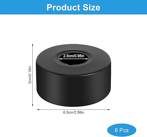 Rosette Rubinetto Nero 8 Pezzi Rosette per Termosifoni, Inox Copri Tubi Termosifoni, Rosetta di Copertura per Acqua per Rubinetto Doccia per Accessori Doccia Decorazioni per Rubinetti - Honorern