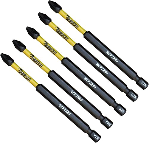 5 x SabreCut SCPZ289_5 89 mm PZ2 Set di punte per cacciavite a impatto magnetico Pozi Pozidriv Heavy Duty compatibile con Dewalt Milwaukee Bosch Makita e altro - Honorern