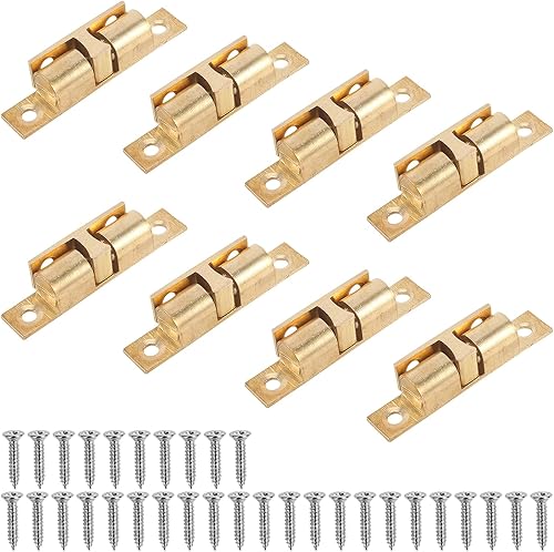 8 Pezzi Ottone Doppia Palla Chiusura a Scatto Serratura Chiavistelli Chiavistello a Sfera per Mobili Finitura in Ottone lucidoper Porte Armadi da Cucina Cassetti Casa Mobilia Bagno Credenza - Honorern