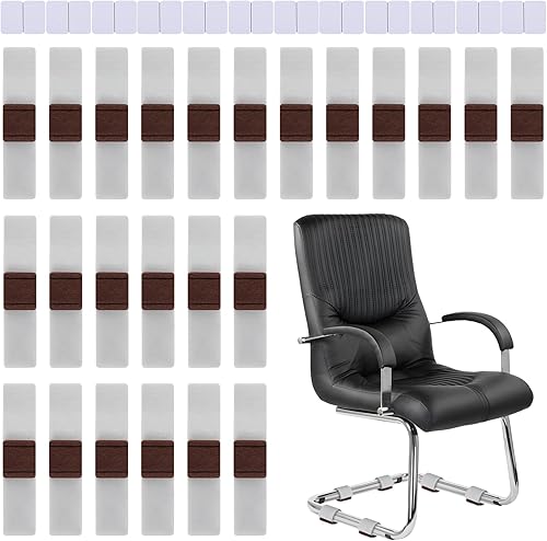 24 feltrini per mobili con chiusura in velcro, feltrini per sedie, binari in feltro, feltrini per sedie, sedie a dondolo - Honorern