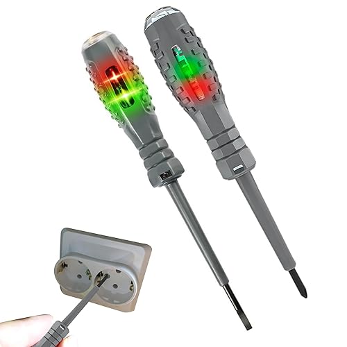 Tester di Tensione,Cacciavite Tester di Tensione,Cacciavite Magnetico 2 in 1 ad Alta Coppia,Rilevatore di Elettricità,Cacciavite Magnetico Tester di Tensione,per Rilevare Circuiti CA/CC, 2 Pezzi - Honorern