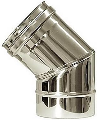Curva 45 canna fumaria DN 160 tubo acciaio inox 316 - Honorern
