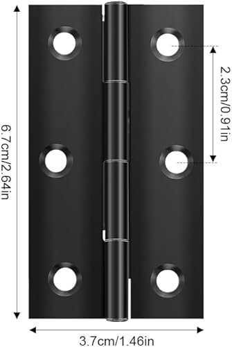 Confezione da 8 cerniere pieghevoli, 67 mm x 37 mm in acciaio inox, cerniere per pianoforte, grandi cerniere per carichi pesanti con viti, cerniere per porta in legno per porte esterne - Honorern
