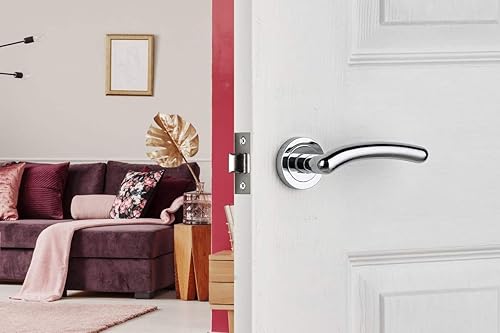 8809PC Medusa - Maniglia per porta con rosetta in finitura cromata lucida per uso interno - Honorern