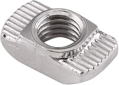 Dado con Testa a Martello Scorrevole a T da 50 Pezzi, Chiusura in Acciaio Al Carbonio Zincato per Profilo in Alluminio(EU40-M6*19.5 * 8) - Honorern