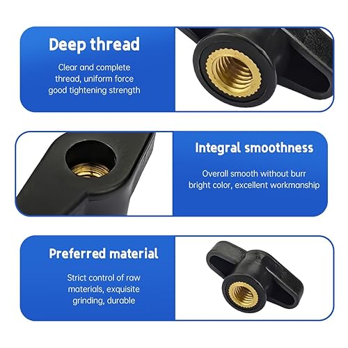 36#M8 6 Pezzi Manopola di Serraggio con Filettatura Zigrinata Dadi con Impugnatura a Dritta in legno, Dispositivi Elettronici - Honorern
