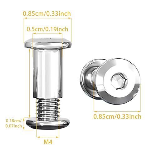 30 Pezzi Viti di Collegamento M4 X 10 Mm, Viti per Collegare Mobili In Acciaio 304 Inox A2 V2a Vite di Giunzione Vitis A Manicotto Connettore per Armadio (30 Vitis per Mobili, 30 Dadi A Manica) - Honorern