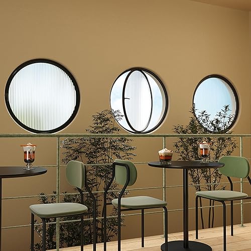 Finestre Ventilazione con Illuminazione in Lega Alluminio, Finestra A Battente Girevole, Vetro Temperato Incorporato, Adatto per Bagno, Camera da Letto, Soggiorno(Black Changhong Glass,50cm) - Honorern