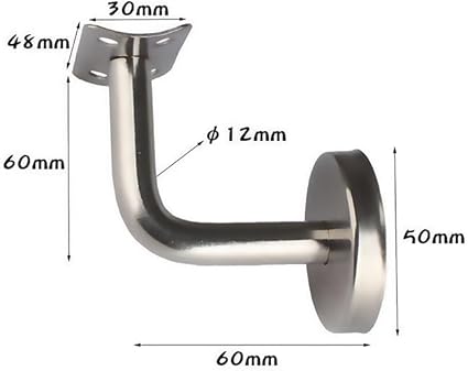Staffa di supporto per corrimano, fissaggio per corrimano, per ringhiere per scale, staffa a parete in legno con rosetta di copertura, staffa in acciaio resistente per 60 x 60 mm, 2 pezzi - Honorern