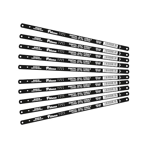Lama Seghetto per Sega a Mano Bimetallica per Metallo, 8% Cobalto 24 TPI, 10 Pezzi - Honorern