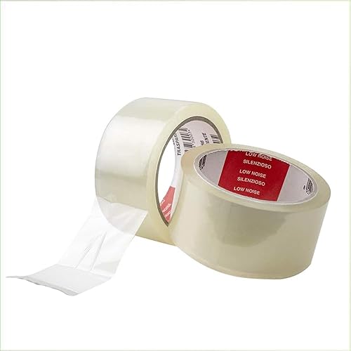 36 rotoli pezzi Nastro Adesivo 50x66 Silenzioso per Imballaggio colore Trasparente - Honorern
