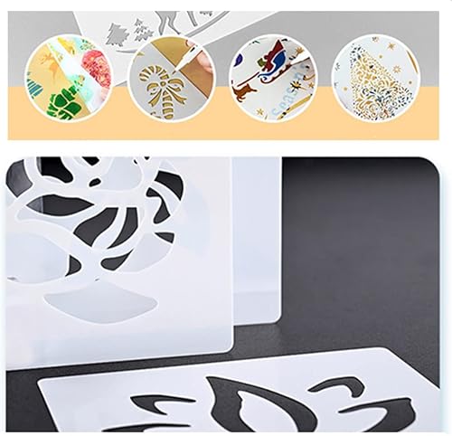 Stencil di Pittura,9 Pezzi Stencil per Bordi di Fiori,Disegno Pittura Stencil Set,Riutilizzabile Artigianato Mandala Stencils per Scrapbook Pareti DIY Decorazione (21 x 28 cm) - Honorern
