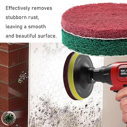 8 Pezzi Dischi Abrasivi, Velcro Abrasivo in Pile,125mm Kit di Pulizia per Trapano per la Pulizia di Bagno e Cucina, Spugne Abrasive per Legno, Metallo, Plastica e Altri Materiali - Honorern